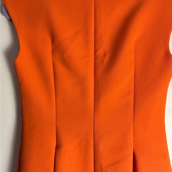 Fendi Orange A-Line Midi, Scoop Neck & Sleeveless, Cocktail Dress - Picture 6 of 9